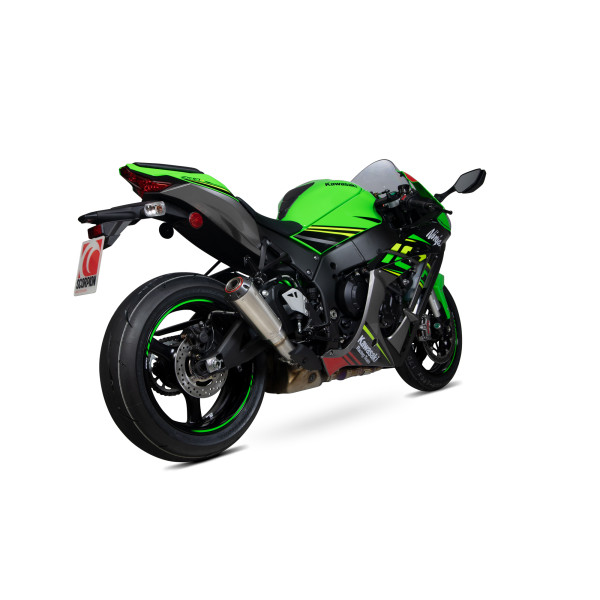 Scorpion Exhaust Kawasaki Ninja ZX-10R / ZX-10RR / ZX-10R SE 2016 - 2020 Red Power Slip-on Brushed Stainless Steel Sleeve